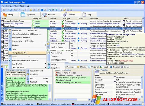 સ્ક્રીનશૉટ AnVir Task Manager Windows XP