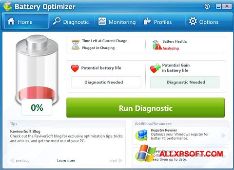 સ્ક્રીનશૉટ Battery Optimizer Windows XP