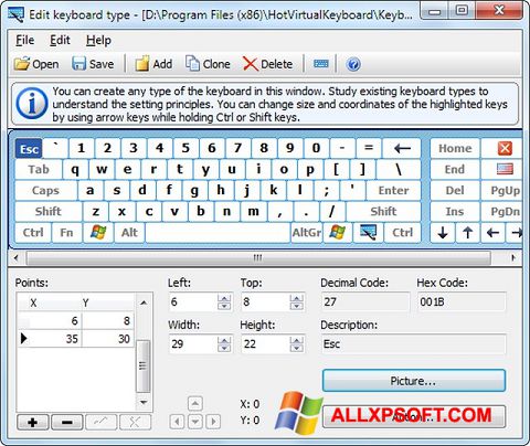 સ્ક્રીનશૉટ Virtual Keyboard Windows XP