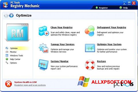 સ્ક્રીનશૉટ Registry Mechanic Windows XP