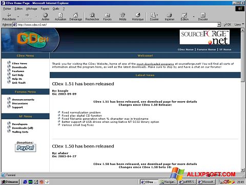 સ્ક્રીનશૉટ CDex Windows XP