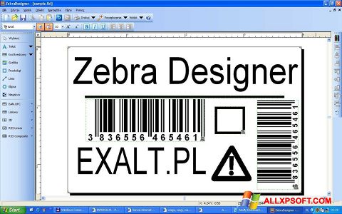 સ્ક્રીનશૉટ Zebra Designer Windows XP