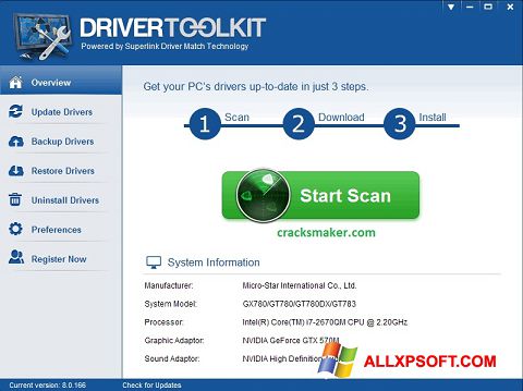 સ્ક્રીનશૉટ Driver Toolkit Windows XP
