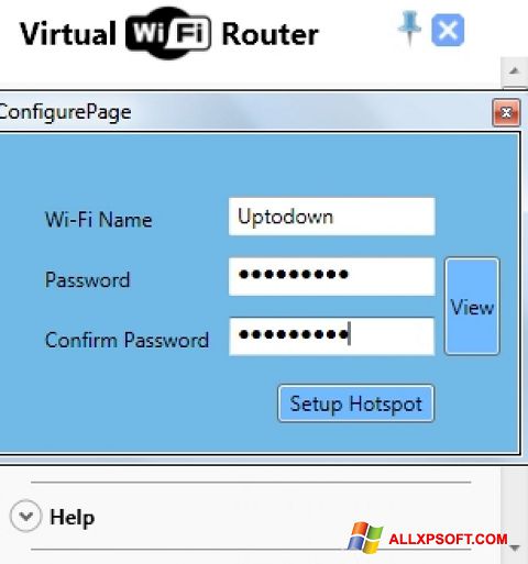 સ્ક્રીનશૉટ Virtual WiFi Router Windows XP