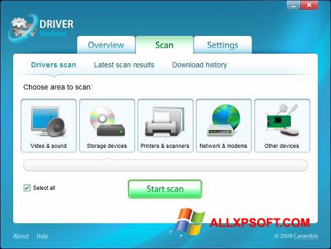 સ્ક્રીનશૉટ Carambis Driver Updater Windows XP