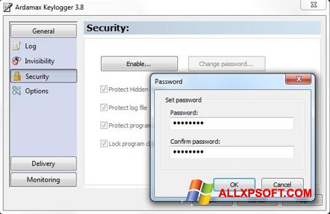 સ્ક્રીનશૉટ Ardamax Keylogger Windows XP