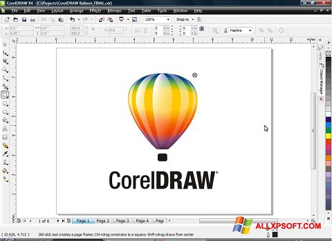 સ્ક્રીનશૉટ CorelDRAW Windows XP