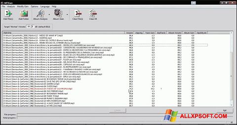 સ્ક્રીનશૉટ MP3Gain Windows XP