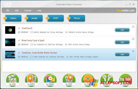 સ્ક્રીનશૉટ Freemake Video Converter Windows XP