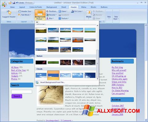 સ્ક્રીનશૉટ Artisteer Windows XP
