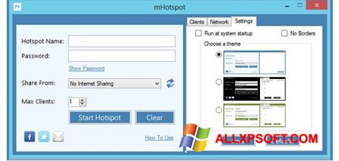 સ્ક્રીનશૉટ mHotspot Windows XP