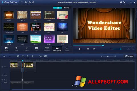 સ્ક્રીનશૉટ Wondershare Video Editor Windows XP