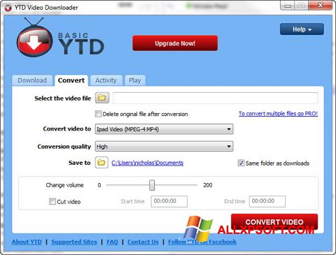 સ્ક્રીનશૉટ YTD Video Downloader Windows XP