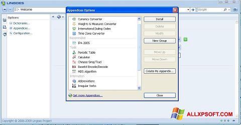 સ્ક્રીનશૉટ Lingoes Windows XP