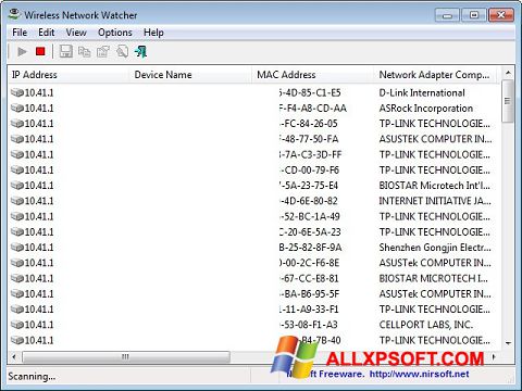 સ્ક્રીનશૉટ Wireless Network Watcher Windows XP