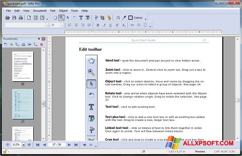 સ્ક્રીનશૉટ Infix PDF Editor Windows XP