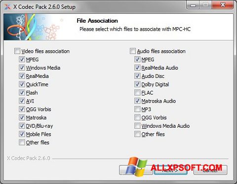 સ્ક્રીનશૉટ X Codec Pack Windows XP