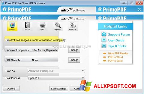 સ્ક્રીનશૉટ PrimoPDF Windows XP