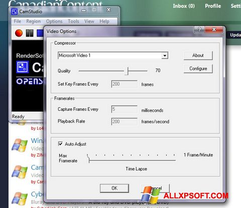 સ્ક્રીનશૉટ CamStudio Windows XP