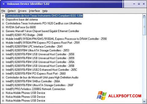 સ્ક્રીનશૉટ Unknown Device Identifier Windows XP