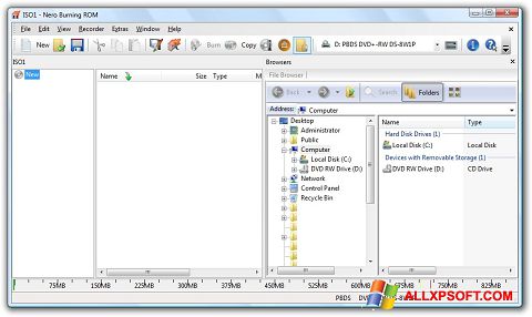 સ્ક્રીનશૉટ Nero Burning ROM Windows XP
