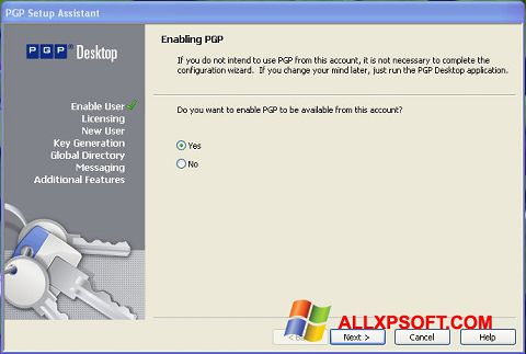 સ્ક્રીનશૉટ PGP Desktop Windows XP