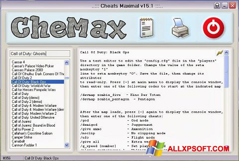 સ્ક્રીનશૉટ CheMax Windows XP