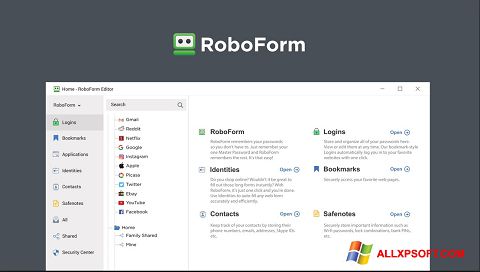 સ્ક્રીનશૉટ RoboForm Windows XP
