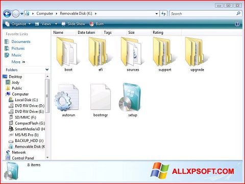 સ્ક્રીનશૉટ Windows 7 USB DVD Download Tool Windows XP