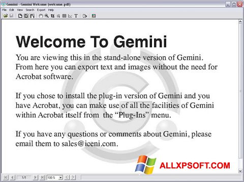 સ્ક્રીનશૉટ Gemini Windows XP