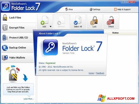 સ્ક્રીનશૉટ Folder Lock Windows XP