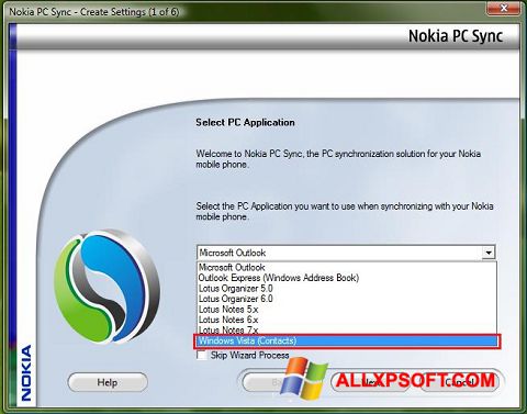 સ્ક્રીનશૉટ Nokia PC Suite Windows XP