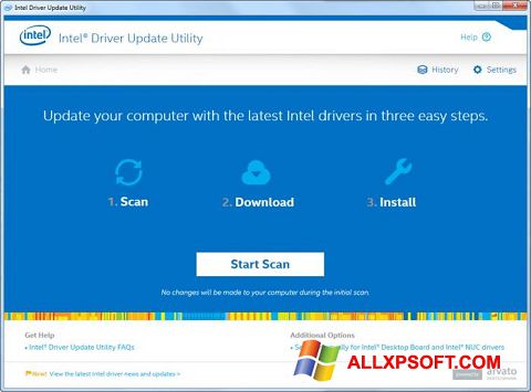 સ્ક્રીનશૉટ Intel Driver Update Utility Windows XP