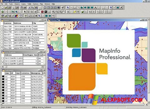 સ્ક્રીનશૉટ MapInfo Professional Windows XP
