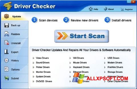 સ્ક્રીનશૉટ Driver Checker Windows XP
