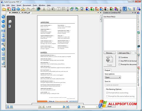 સ્ક્રીનશૉટ Solid Converter PDF Windows XP