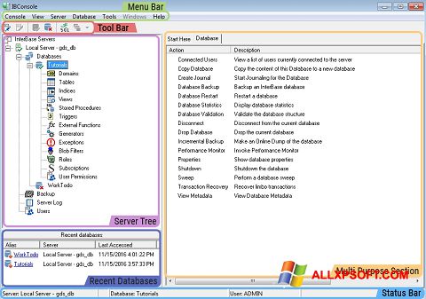સ્ક્રીનશૉટ InterBase Windows XP