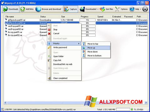 સ્ક્રીનશૉટ Mipony Windows XP