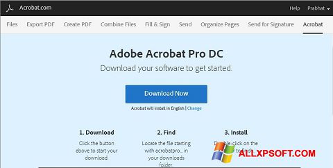 સ્ક્રીનશૉટ Adobe Acrobat Windows XP