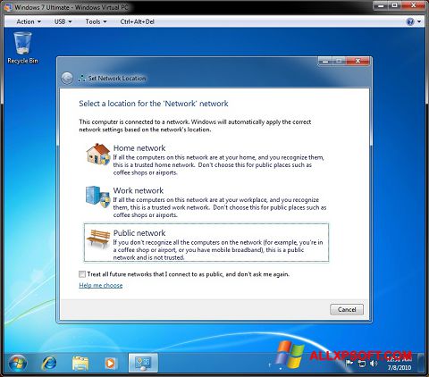 સ્ક્રીનશૉટ Windows Virtual PC Windows XP
