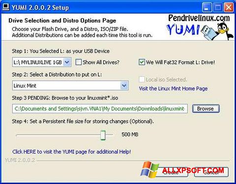 સ્ક્રીનશૉટ YUMI Windows XP