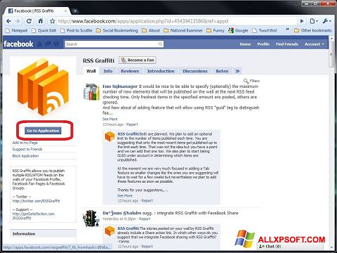 સ્ક્રીનશૉટ Facebook Windows XP